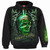 Spiral Unisex Pullover Hoodie: The Green Fairy (Black) (Back & Sleeve Print)