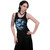 Spiral Ladies Razor Back Vest T-Shirt: Wolf Guardian (Black)