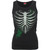 Spiral Ladies Razor Back Vest T-Shirt: Heart Ribs Glow in the Dark (Black)