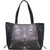 Spiral PU Leather Tote Bag: Black Cat (Black)