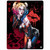 DC Comics Fleece Blanket: Harley Quinn Kiss (Black) (Double Sided) (Double)
