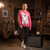 Fender Ladies Unplugged Sweatshirt: Distressed Guitar (Pink)