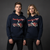 Van Halen Unisex Unplugged Pullover Hoodie: Pinup Motorcycle (Navy Blue) (Back Print)