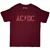 AC/DC Unisex T-Shirt: Logo EU Tour '25 (Maroon Red) (Back Print)