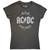 AC/DC Ladies T-Shirt: Silver High Voltage EU Tour '25 (Charcoal Grey) (Back Print)