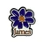 James Pin Badge: Orange Logo Purple Daisy (Orange)