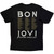 Bon Jovi Unisex T-Shirt: Tour '87 Road Sign (Black) (Back Print)