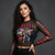 Nirvana Ladies Long Sleeve Mesh Crop Top: In Utero Vintage Collage (Black)