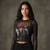 Nirvana Ladies Long Sleeve Mesh Crop Top: In Utero Band Photo (Black)