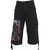 Spiral Unisex Long Cargo Shorts: Death Rocker (Black) (Back Print)