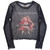 The Smashing Pumpkins Ladies Long Sleeve Mesh Crop Top: Mellon Collie (Navy)