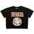 Nirvana Ladies Crop Top: Distressed Logo (Black)