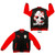 Friday the 13th Unisex Varsity Jacket: Jason Spray Paint F&B (Black & Red) (Back Print)