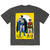 Batman Unisex Stone Wash T-Shirt: With Robin Classic Logo (Charcoal) (Back Print)