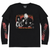 Motley Crue Unisex 2 in 1 Layered Long Sleeve T-Shirt: SATD Vintage Flame (Black) (Sleeve Print)