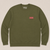 Oasis Unisex Sweatshirt: Red Decca Logo (Khaki Green) (Ex-Tour)