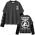 Linkin Park Unisex 2 In 1 Layered Long Sleeve T-Shirt: Unshatter (Charcoal Grey & Black) (Back Print & Sleeve Print)