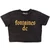 Fontaines Ladies Crop Top: Gothic Logo Stone Wash (Charcoal)