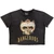 Michael Jackson Ladies Crop Top: Dangerous Stone Wash (Charcoal)