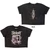 Slipknot Ladies Crop Top: Butterfly Goatee Stone Wash (Charcoal) (Back Print)