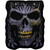 Spiral Woven Patch: Black Gold Skull
