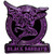 Black Sabbath Pin Badge: Purple Text Logo & Daemon