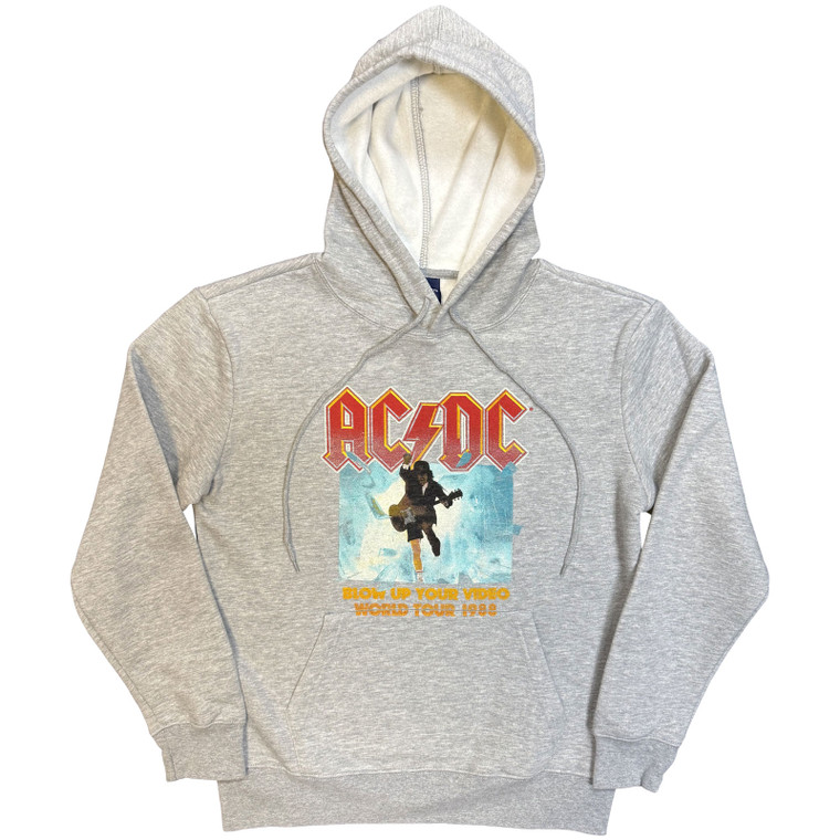 AC/DC Unisex Pullover Hoodie: Blow Up Your Video (Grey)
