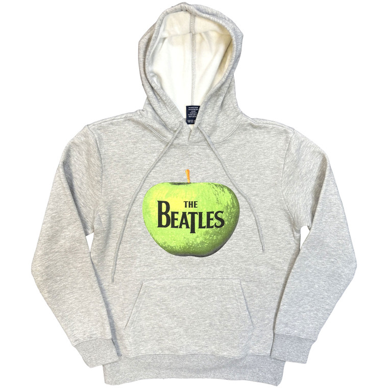The Beatles Unisex Pullover Hoodie: Apple Logo (Grey)