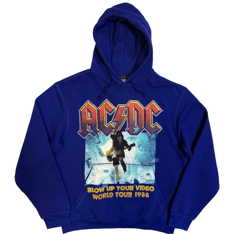 AC/DC Unisex Pullover Hoodie: Blow Up Your Video (Blue)