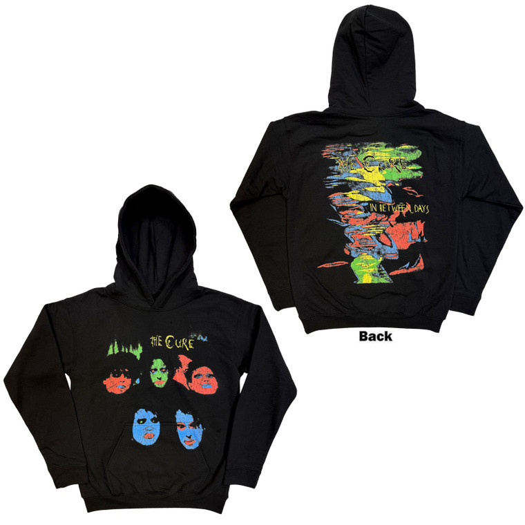The Cure Unisex Pullover Hoodie: In Between Days (Black) (Back Print)