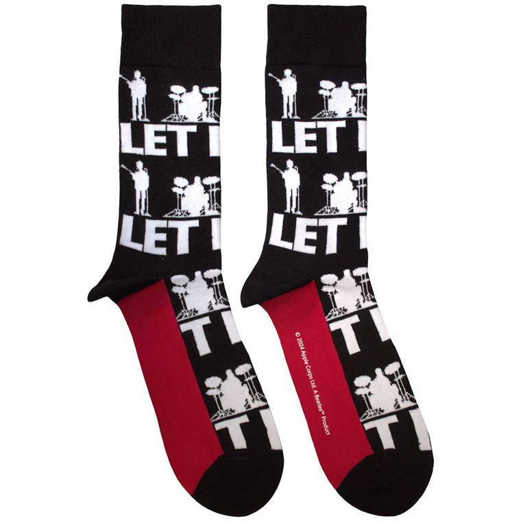 The Beatles Unisex Ankle Socks: Let It Be Silhouettes Repeat (Black)