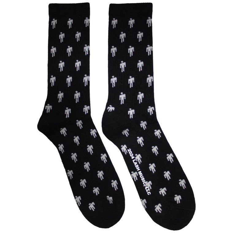 Billie Eilish Unisex Terry Socks: Blohsh Pattern (Black)