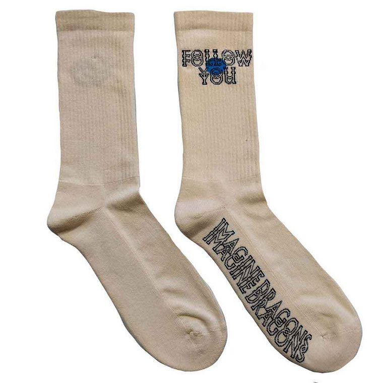 Imagine Dragons Unisex Ankle Socks: Follow You (White) (UK Size 7 - 11)