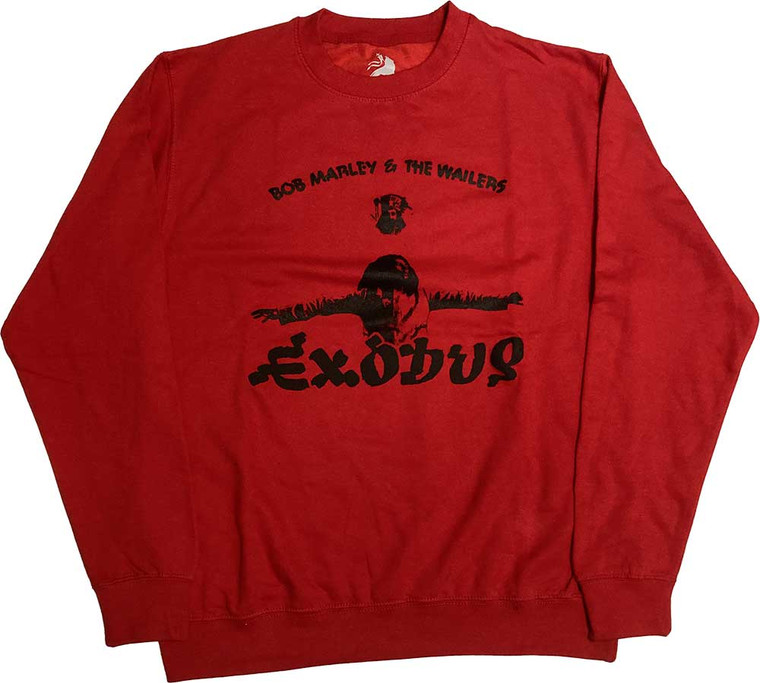 Bob Marley Unisex Sweatshirt: Exodus Arms Outstretched (Red) (Hi-Build)