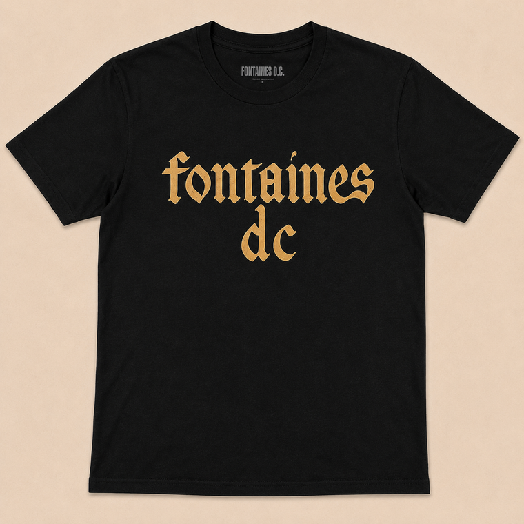 Fontaines D.C. Unisex T-Shirt: Gothic Logo (Black)