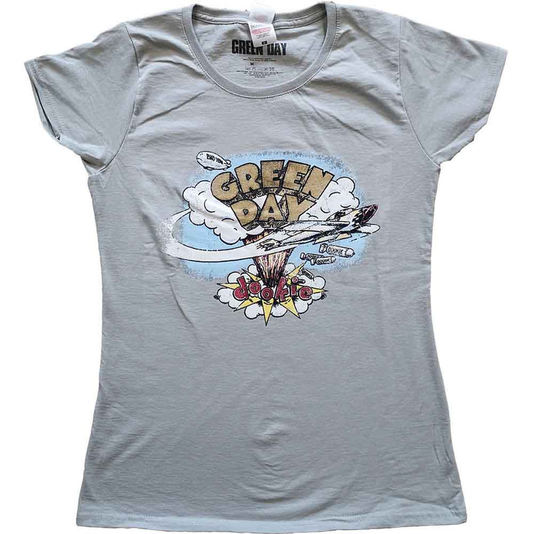 Green Day Ladies T-Shirt: Dookie Vintage (Grey)
