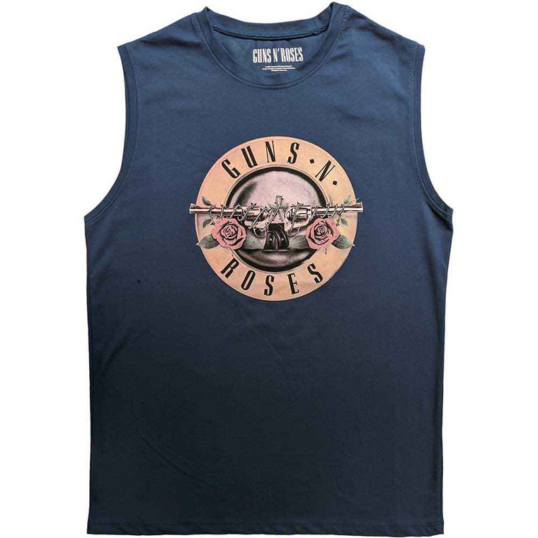 Guns N' Roses Unisex Tank T-Shirt: Classic Logo (Denim Blue)