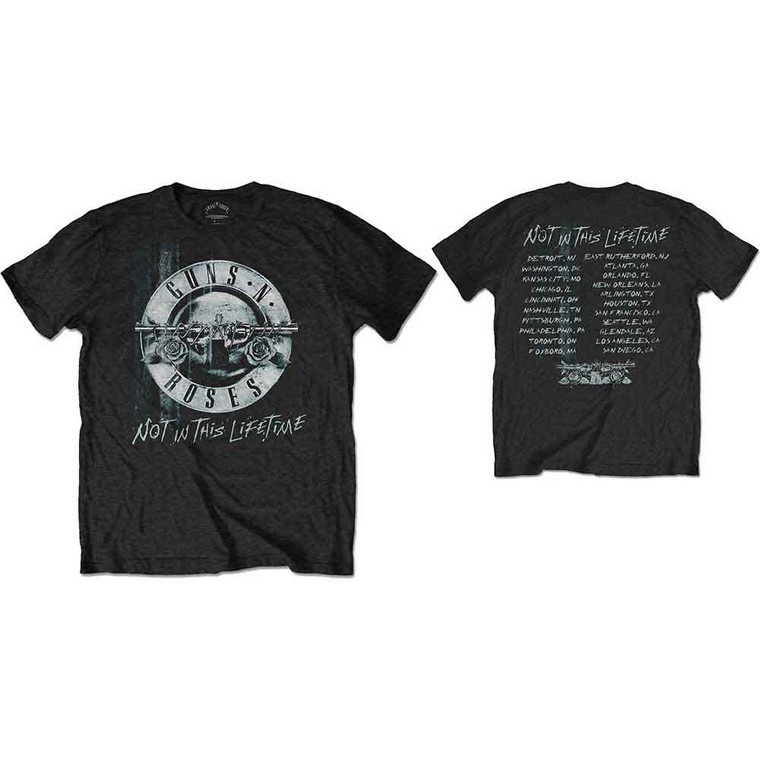 Guns N' Roses Unisex T-Shirt: Not in this Lifetime Tour Xerox (Black) (Back Print)