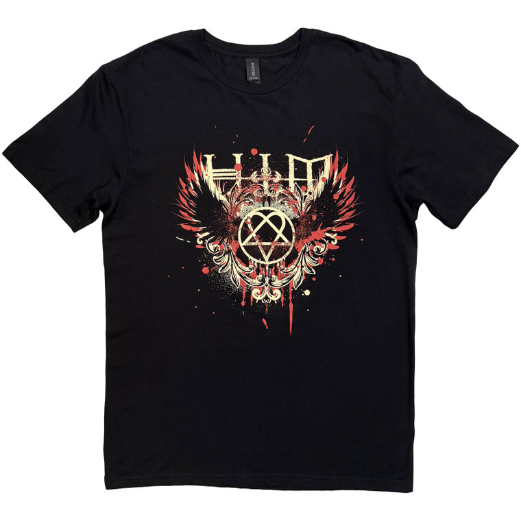 HIM Unisex T-Shirt: Wings Splatter (Black)