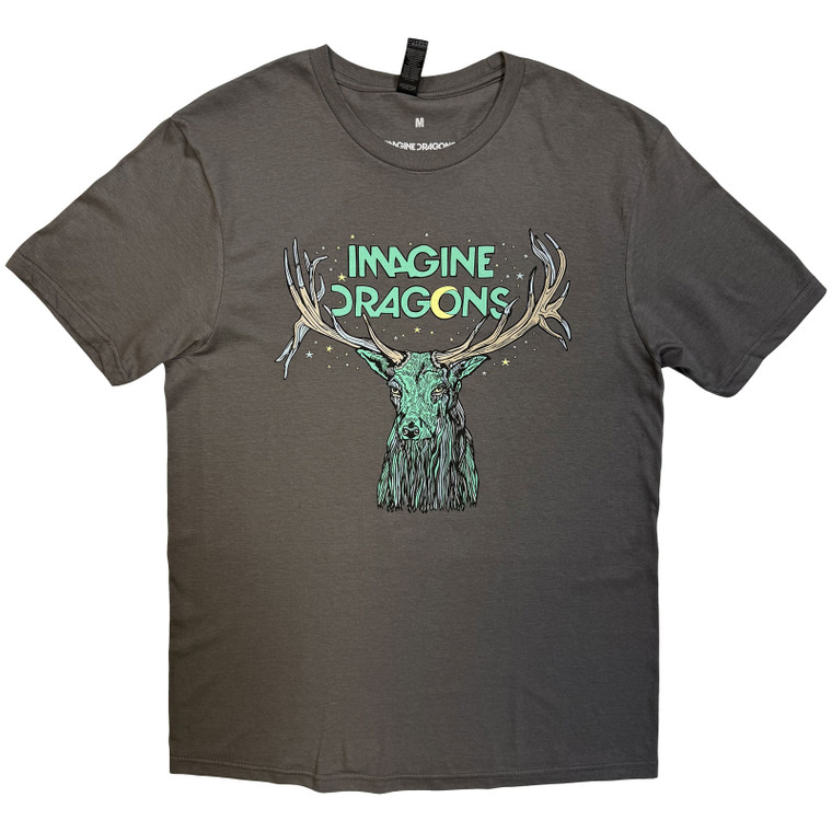 Imagine Dragons Unisex T-Shirt: Elk in Stars (Charcoal Grey)