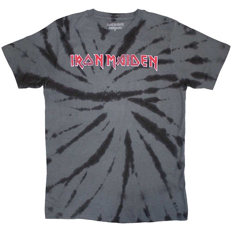 Iron Maiden Unisex T-Shirt: Logo (Charcoal Grey) (Wash Collection)