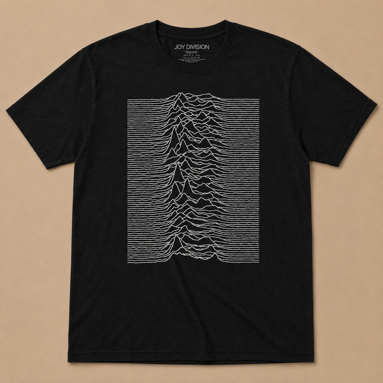 Joy Division Unisex T-Shirt: Unknown Pleasures (Black) (Back Print)