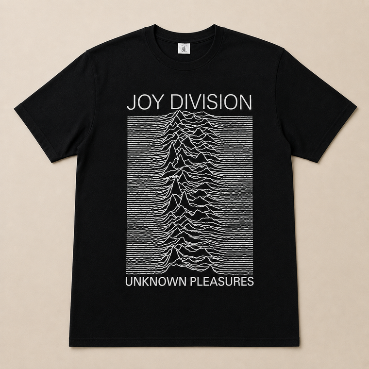 Joy Division Unisex T-Shirt: Unknown Pleasures White On Black (Black)