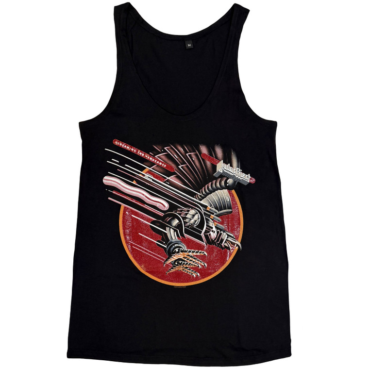 Judas Priest Ladies Vest T-Shirt: Vengeance (Black) (Embellished)