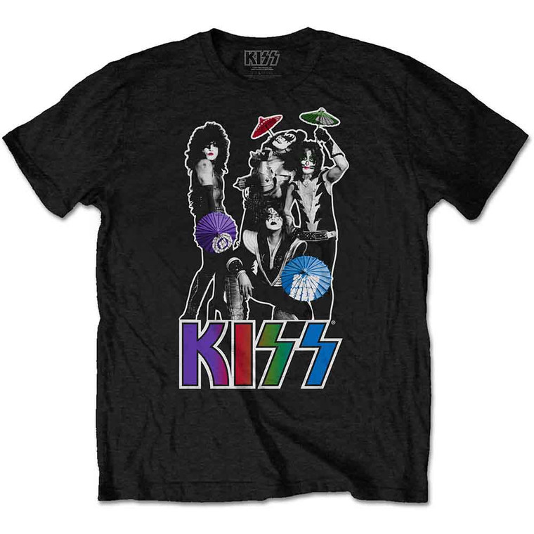 KISS Unisex T-Shirt: Umbrellas (Black)