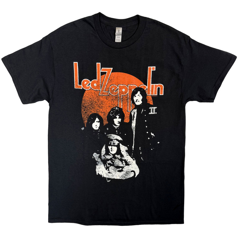 Led Zeppelin Unisex T-Shirt: Orange Circle (Black)