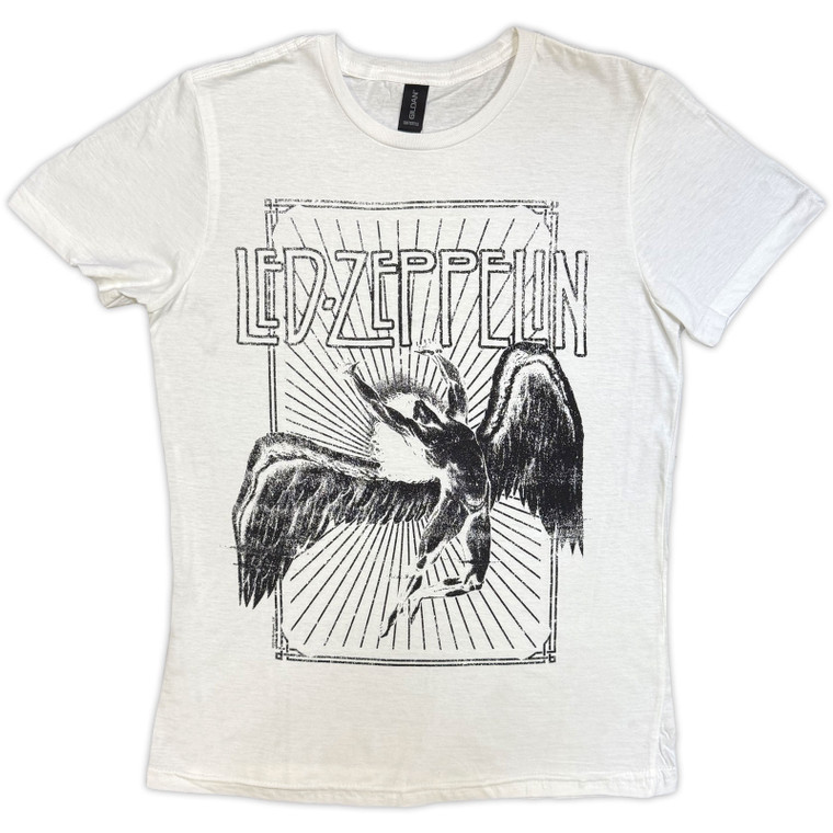 Led Zeppelin Ladies T-Shirt: Icarus Burst (White)