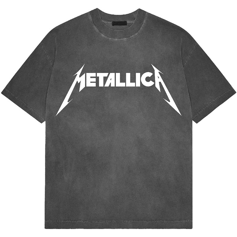 Metallica Unisex Stone Wash T-Shirt: Logo (Charcoal Grey)