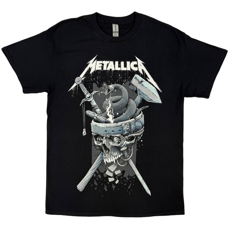 Metallica Unisex T-Shirt: History White Logo (Black)