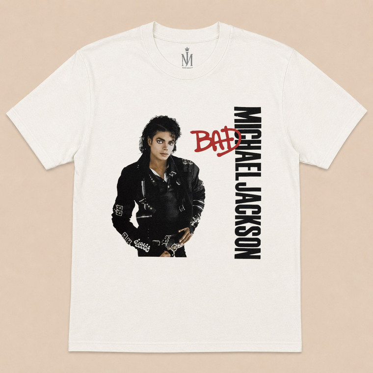 Michael Jackson Unisex T-Shirt: Bad (White)
